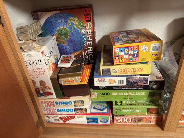 Cupboard full of games and puzzles