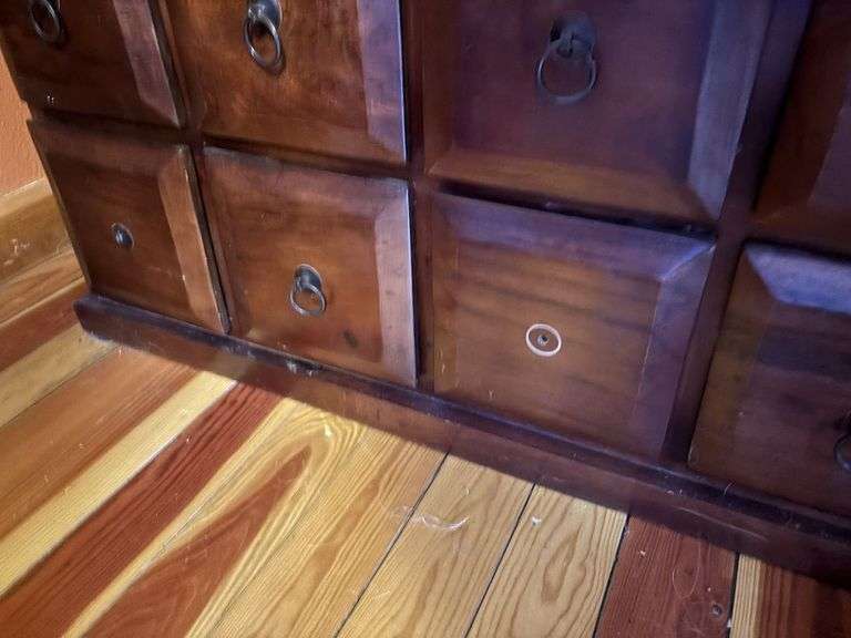 Multi drawer storage piece, plus hall tree and lamp! *there are two drawer pulls missing