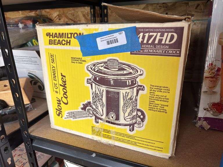New in box Hamilton Beach 6 quart slow cooker