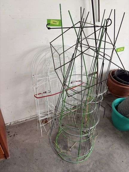 Tomato cages and flower garden fence