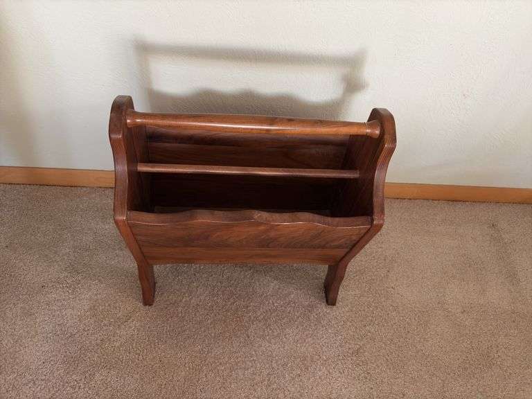 Amana walnut magazine rack 18 x 19H