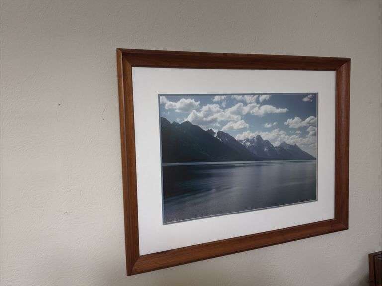 Amana walnut frame and print 33 x 25