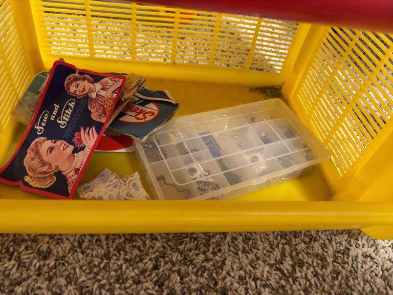 New lace, sewing notions and storage bins