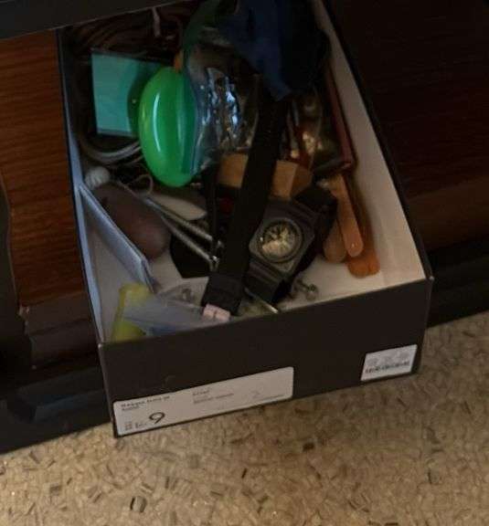 Office supplies, sewing supplies, etc The Sewing Machine Drawers previously in this lot are NOT included.NO SHELF