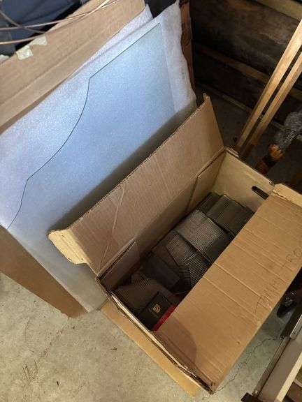 Four drawer cabinet with lots of glass to make stained glass