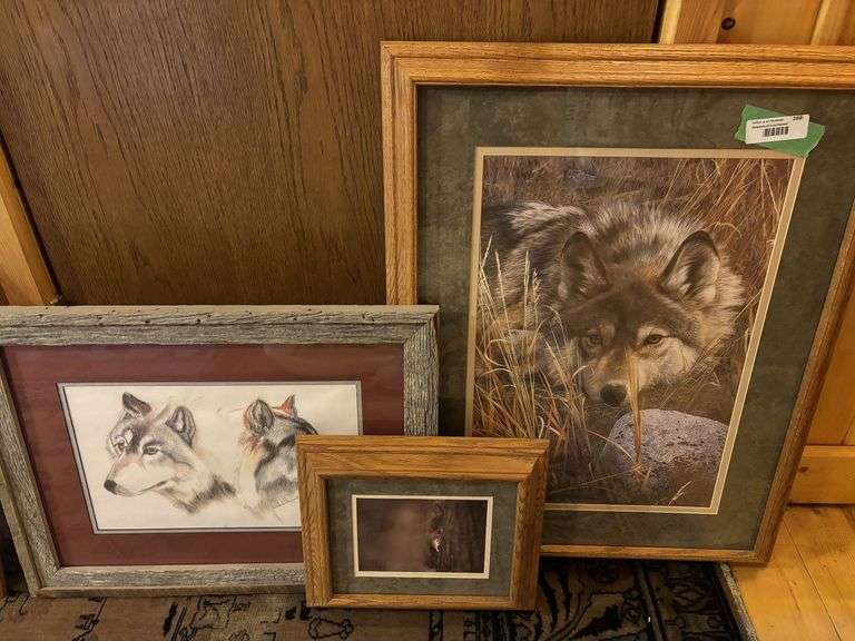 Three wolf prints and elk prints