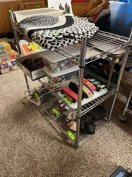 3 shelf unit 18D x 36L x 36H welded wire chrome NO CONTENTS