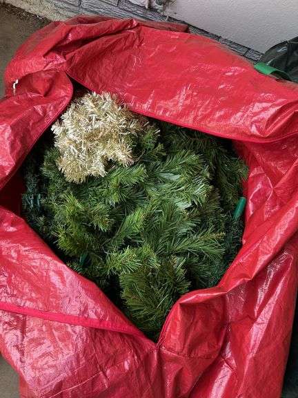 2 artifical Christmas trees and decorator tree