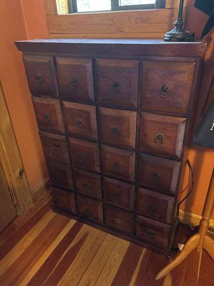 Multi drawer storage piece, plus hall tree and lamp! *there are two drawer pulls missing