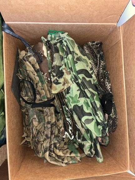 Canteens, camo fabric, bags, outerwear