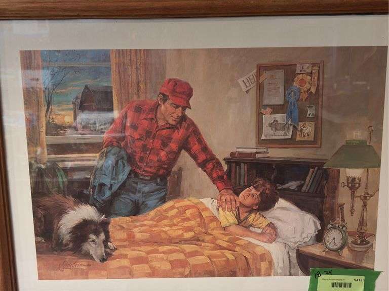 Waking Up For Chores print Marked International Harvester in corner, see photos