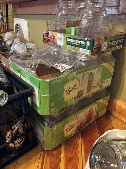 Quantity of canning jars and bottles