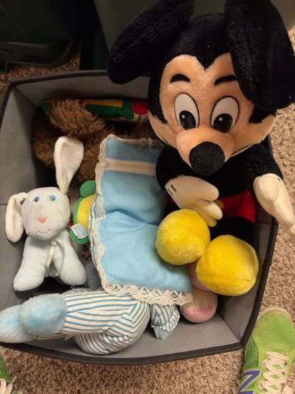 2 large totes of kids toys of all kinds and stuffies
