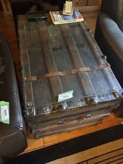 Antique trunk, used as coffee table