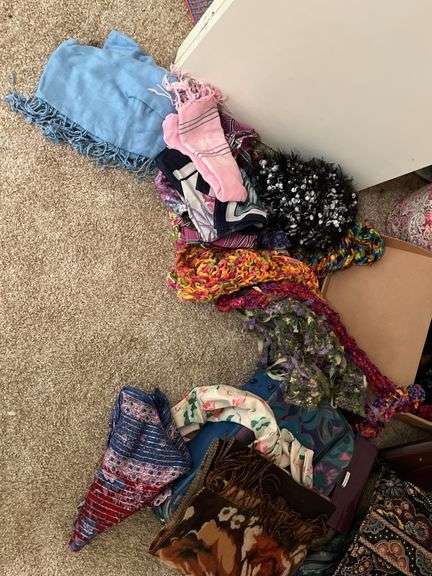 Ladies scarves, gloves, hankies, purses etc..