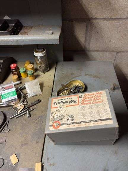 All tools on benchtop EXCLUDING VISE-bits, washers, torch, metal product drawers, torque wrench, etc