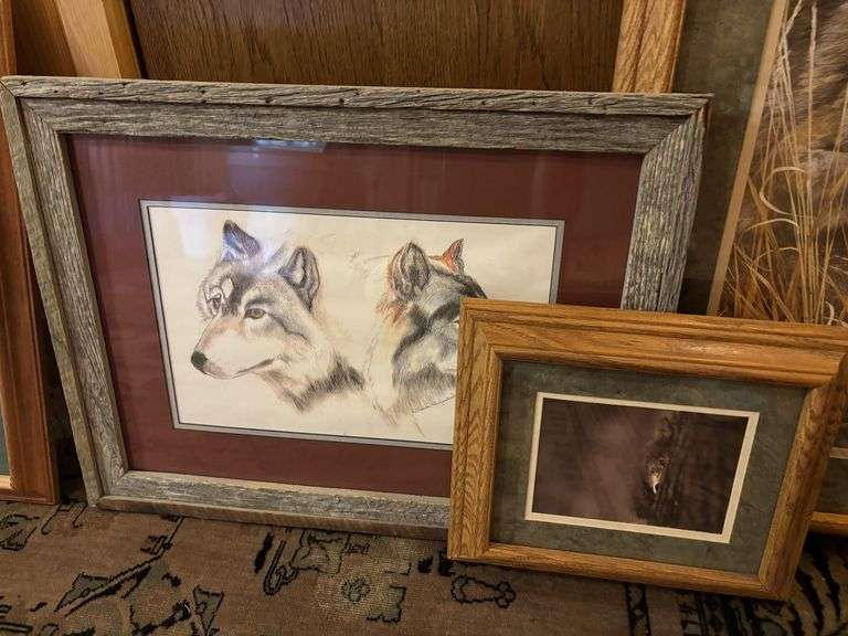 Three wolf prints and elk prints