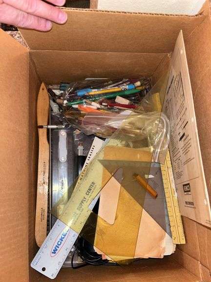 Aviation coffee table book, drafting arm and supplies
