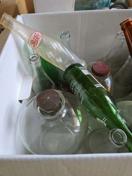 Box of old bottles