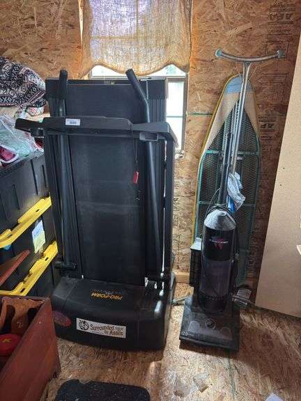Pro-form crosswalk treadmill, vacuum and ironing board