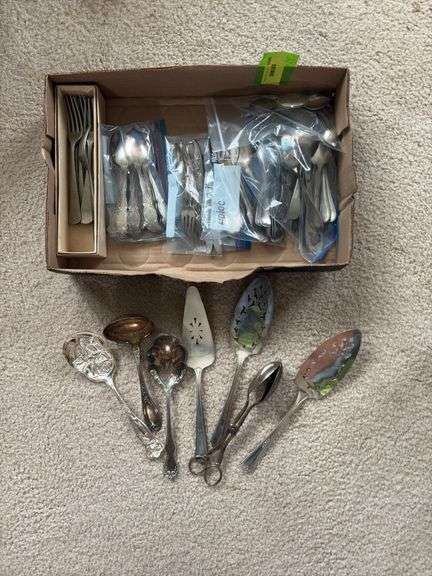 Old flatware and serving pcs