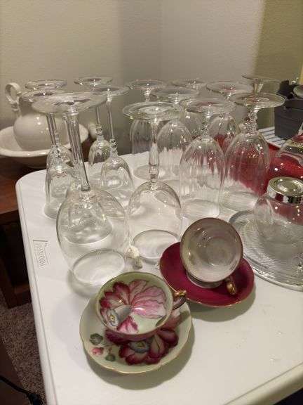 Variety of drink ware, plastic containers, custard cups etc....