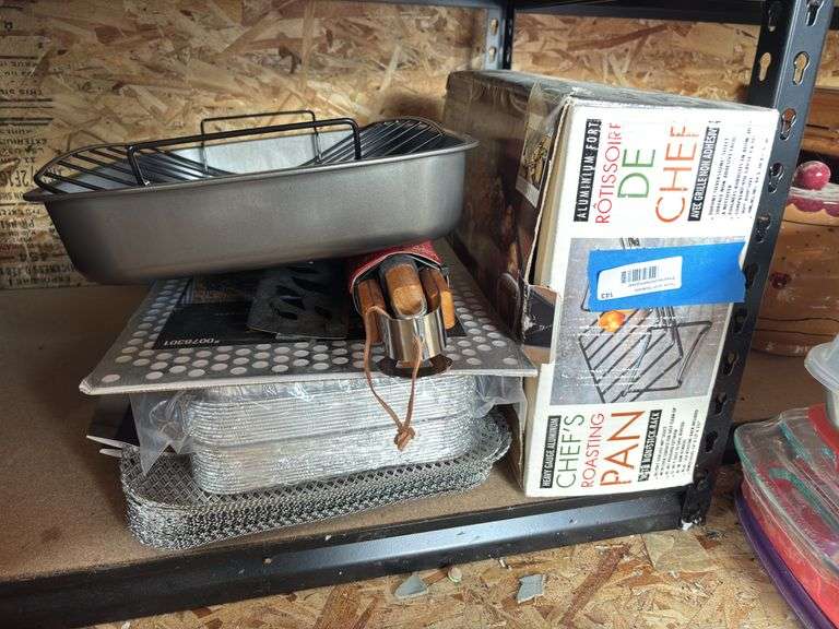 New inbox, chefs roasting pan, brand, new grill tools, and grilling sheet