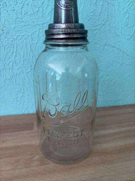 Ball 2qt Perfect Mason jar with The Master Mfg Co pour spout