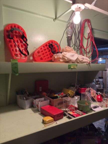 Three shelves of stuff, see photos