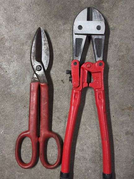 New bolt cutters and large tin snips