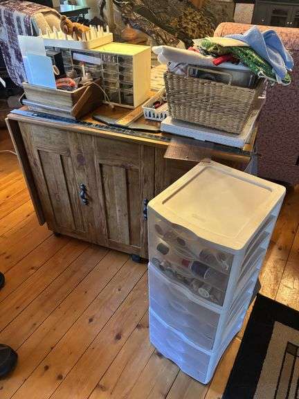 Sewing table and lots of sewing items!