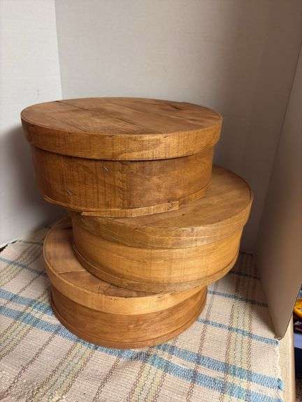 (3) 15" round shaker style boxes 5" deep