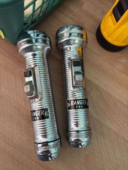 Flashlights and large quantity of AA batteries