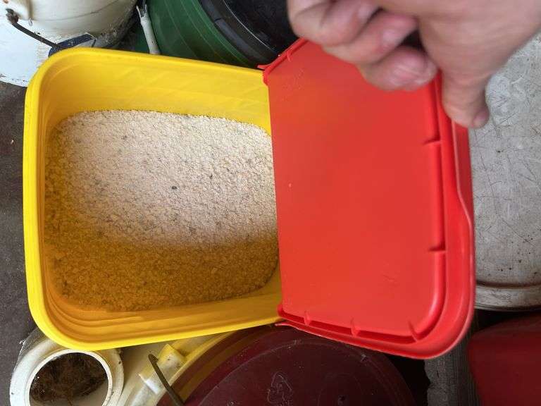Salt, gas cans, hitch, jumper cables, jack, etc