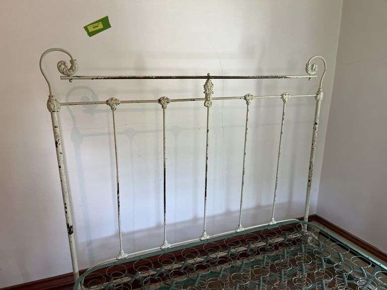 Full size metal bed with headboard and footboard Don’t let the springs deter you from bidding, if you just want the bed you can leave the springs. BLUE LIGHT SPECIAL, this sale only!!