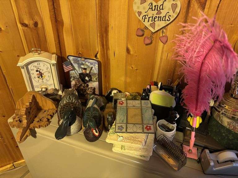 Decorative do-dads, includes wall mirror and sconces