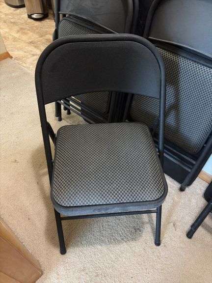 Black sq card table and 4 chairs