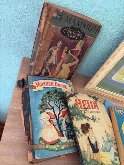 Framed Little Bo Peep, five very old children’s books