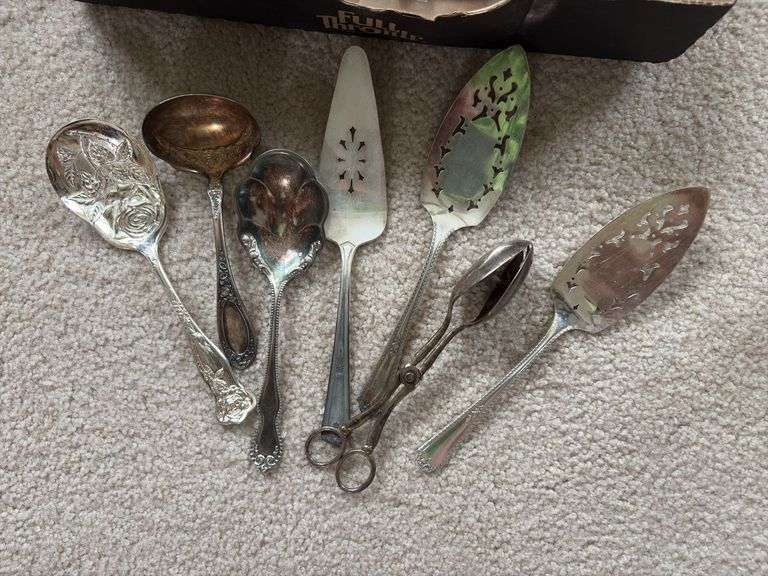 Old flatware and serving pcs