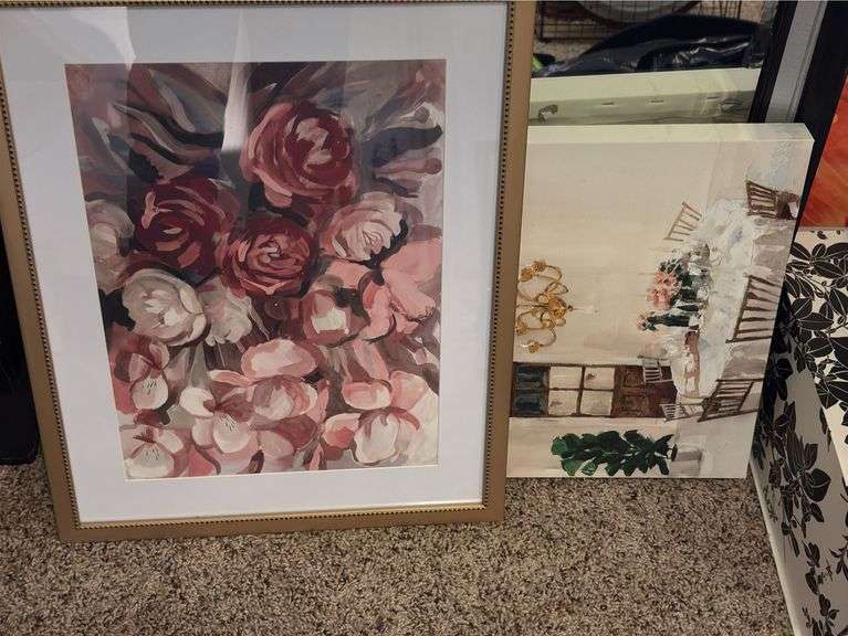 24 x 36 beveled edge mirror, pictures, decorator boxes, etc...