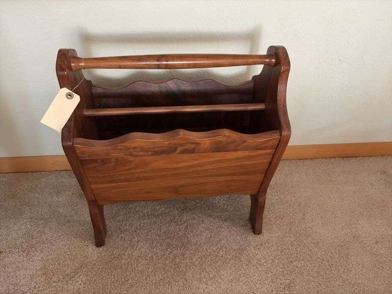 Amana walnut magazine rack 18 x 19H