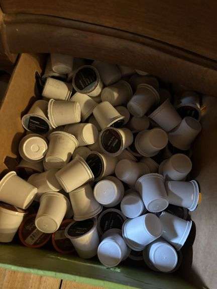 Keurig coffee maker, drawer with k pods, small skillet