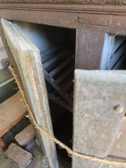 Old oak icebox, kind of iffy condition Don't pay too much, it's pretty rough