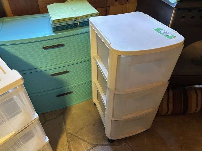 Plastic storage drawer units