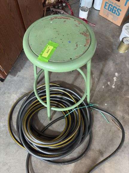 Shop stool and garden hose