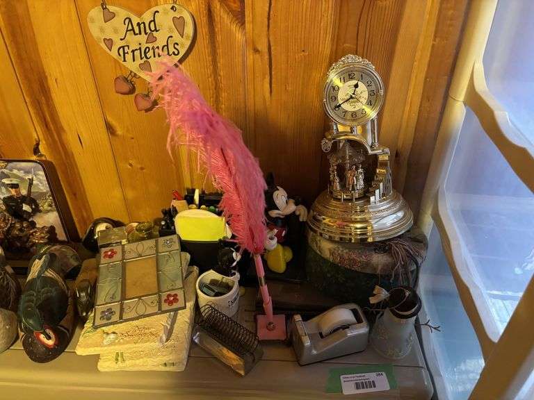 Decorative do-dads, includes wall mirror and sconces