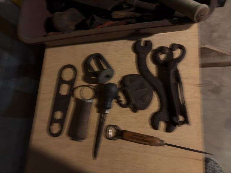 Vintage tools includes wrenches, screwdrivers, etc
