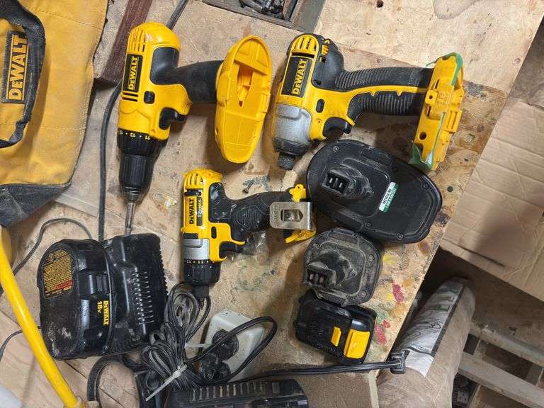 DeWalt hand tools, batteries, and chargers