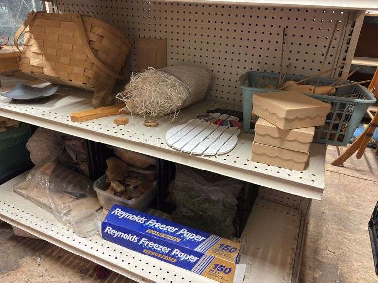 Two sided store display rack and all contents mostly crafting items