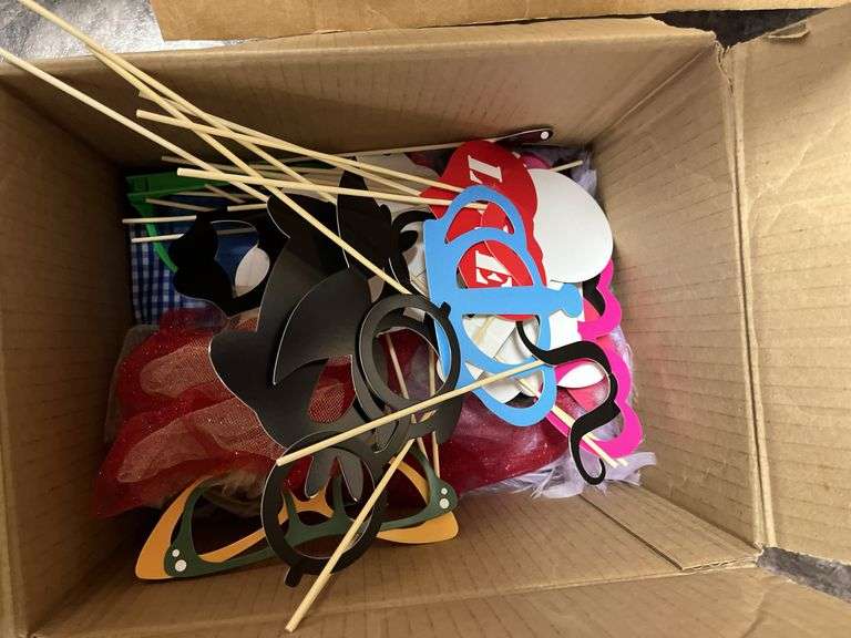 Wood kids craft items and photo booth fun stuff
